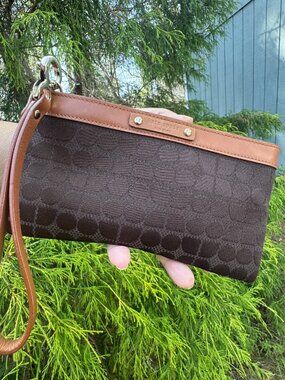 Kate Spade Brown Monogram Wristlet – Classic & Chic 🔥